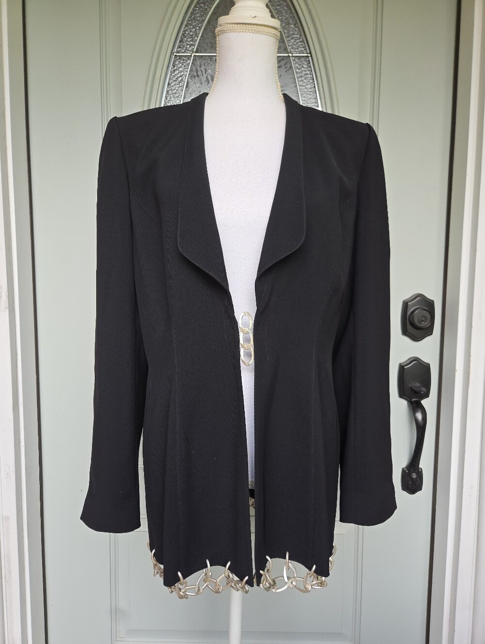 Thierry Mugler Black Chain Lined Blazer